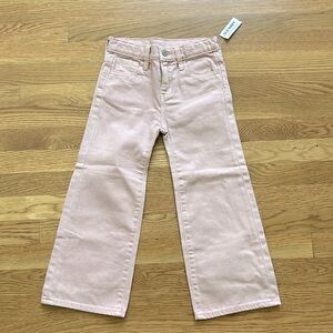 NWT Pale Pink Hugh Rise Baggy Wide Leg Girls Jeans-Size 6
